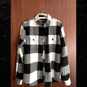 Check Flannel Button Down Shirt XS from Express